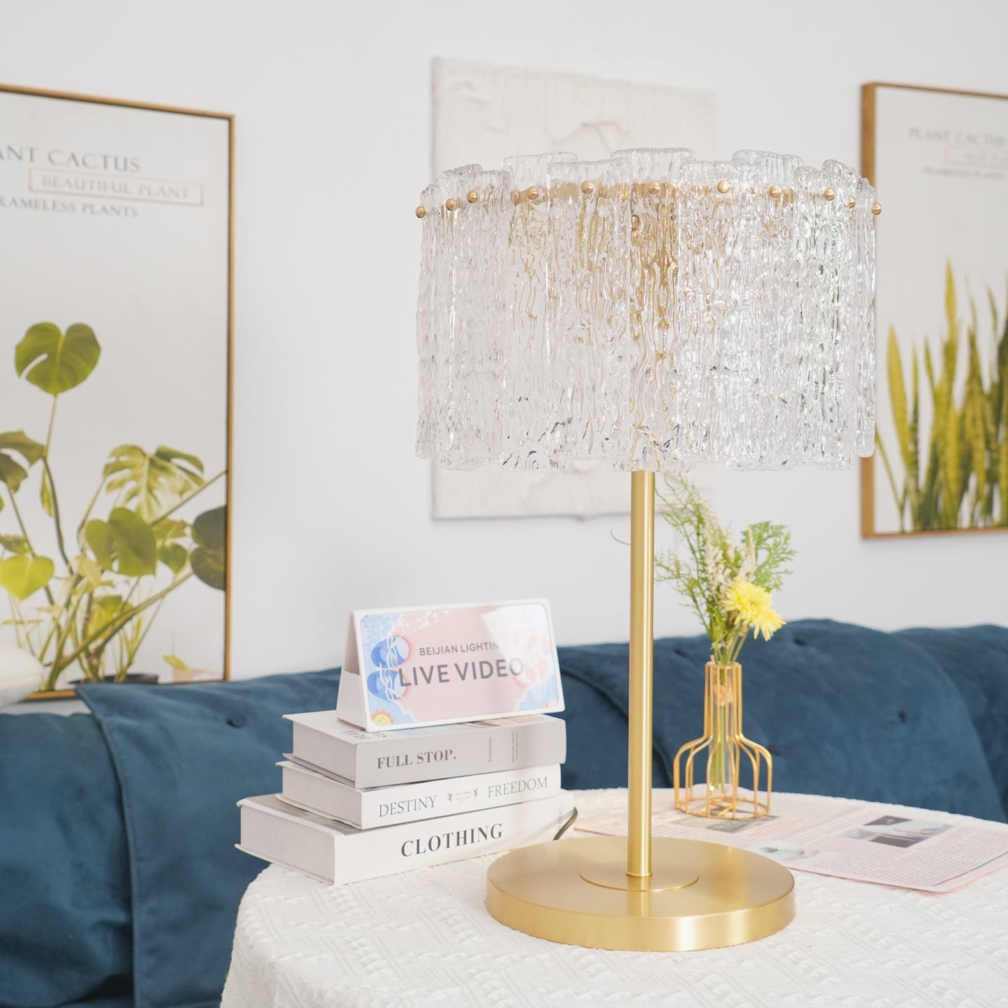 Skylar Table Lamp | Brass & Glass | Clear Finish