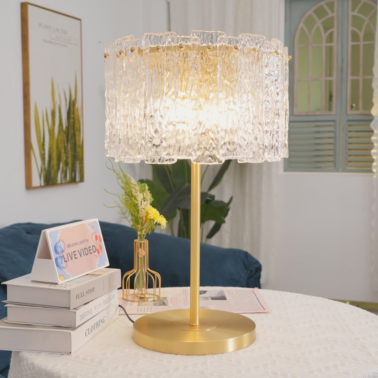 Skylar Table Lamp | Brass & Glass | Clear Finish