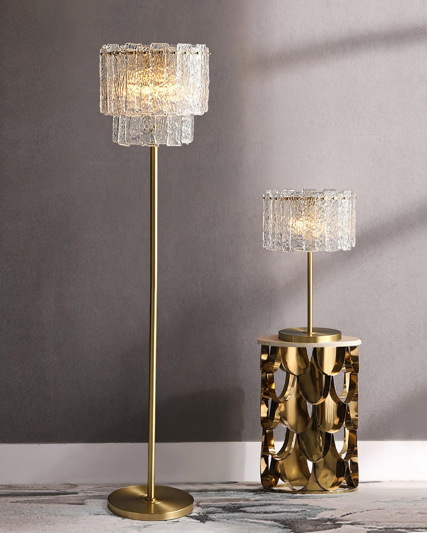 Skylar Table Lamp | Brass & Glass | Clear Finish