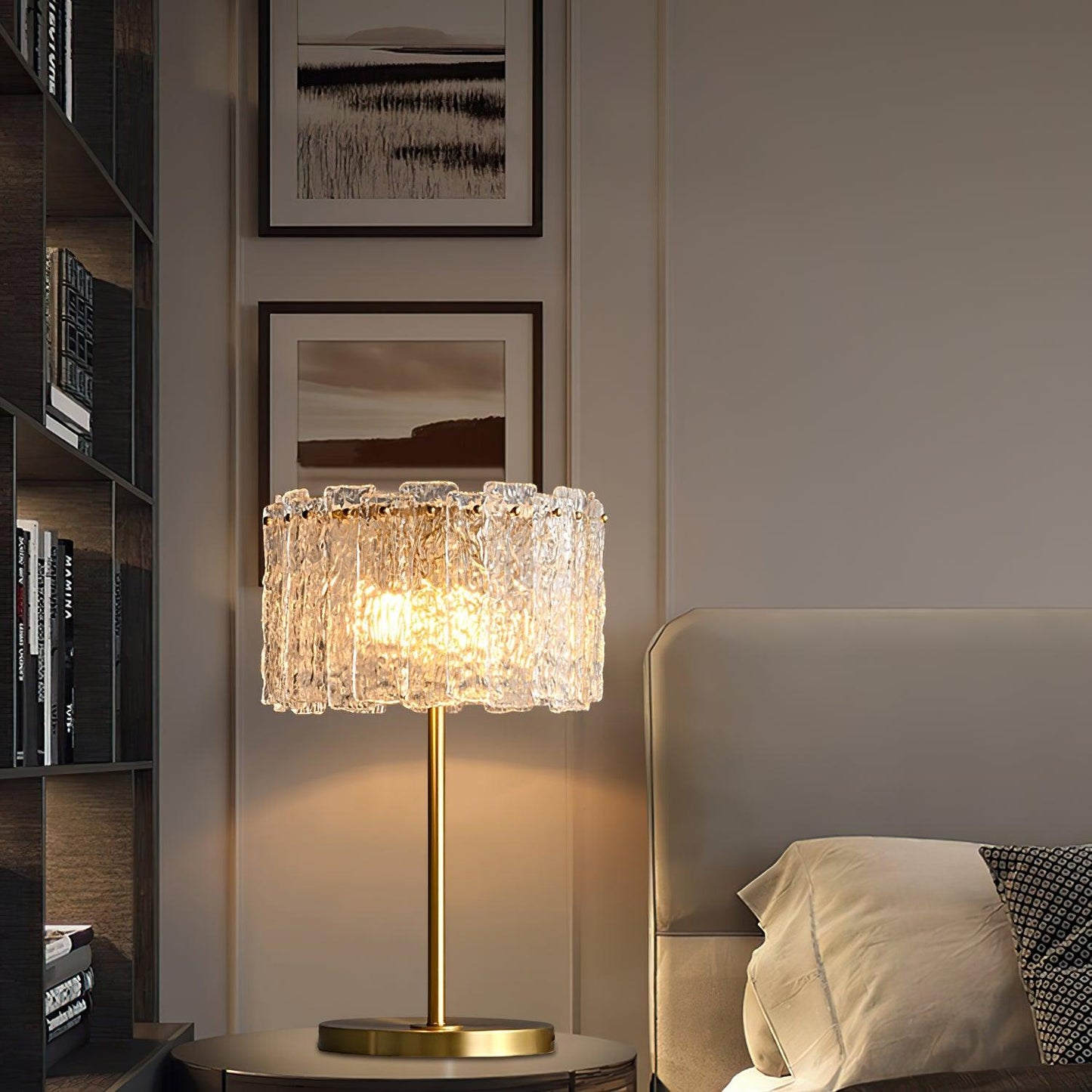 Skylar Table Lamp | Brass & Glass | Clear Finish