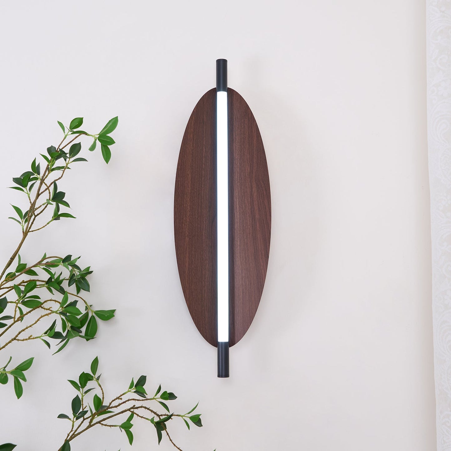 Wall Sconce Light | Walnut Wood Finish | Set of 2