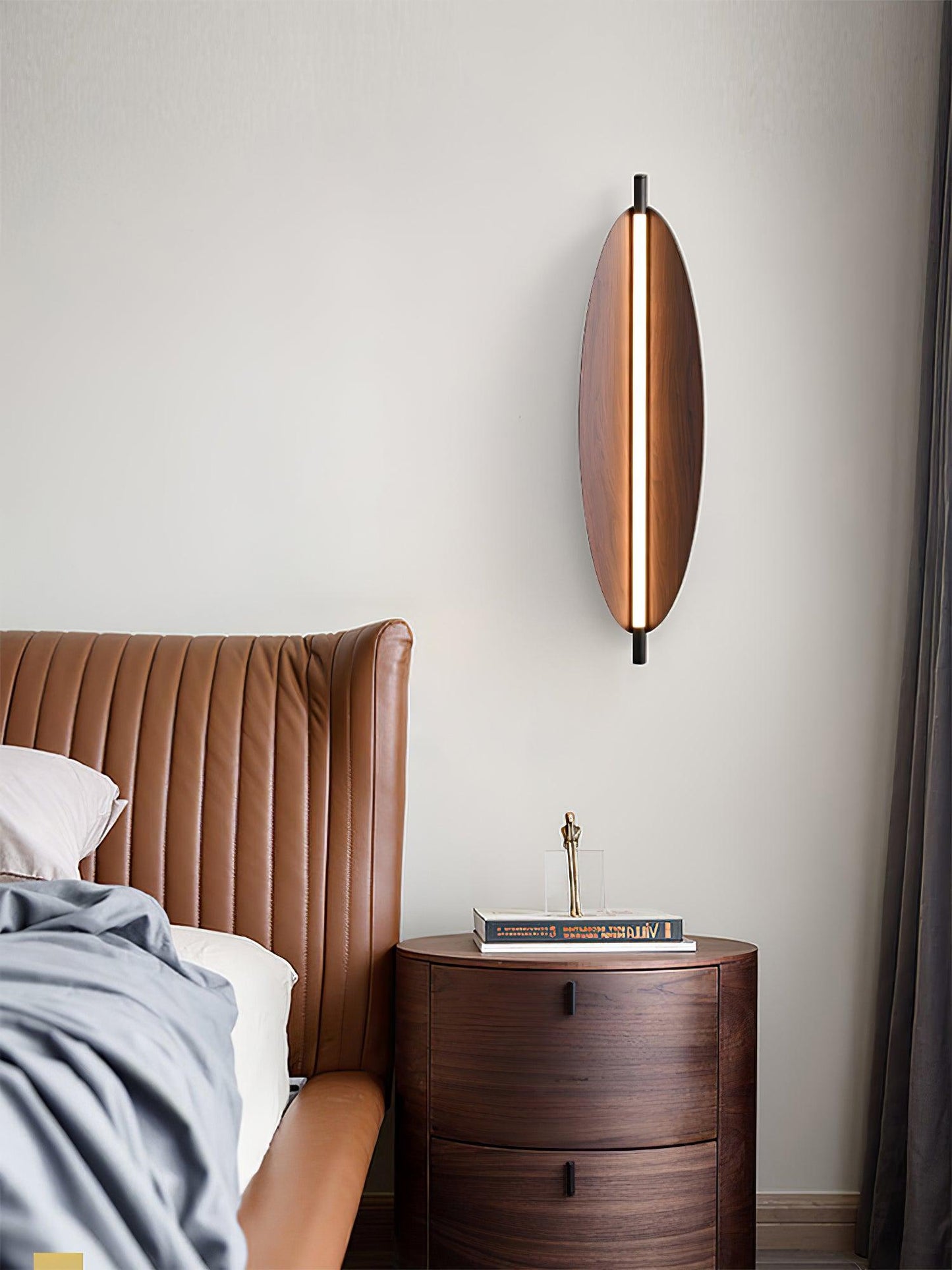 Wall Sconce Light | Walnut Wood Finish | Set of 2