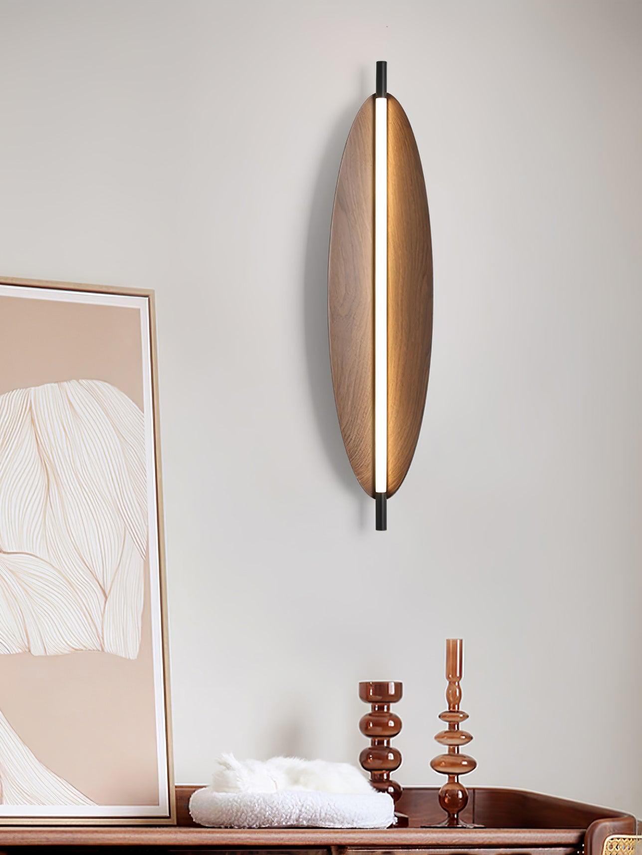 Wall Sconce Light | Walnut Wood Finish | Set of 2