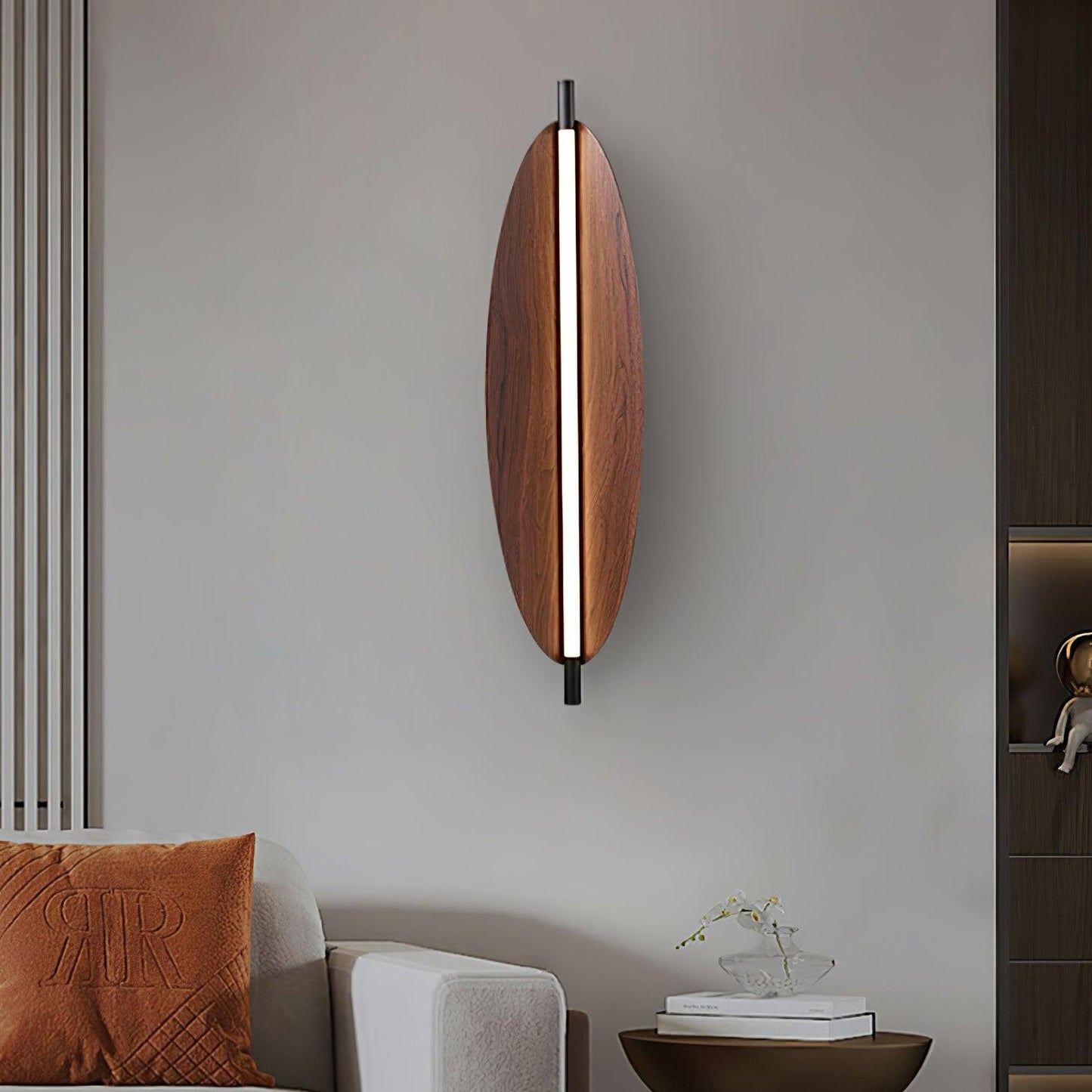 Wall Sconce Light | Walnut Wood Finish | Set of 2
