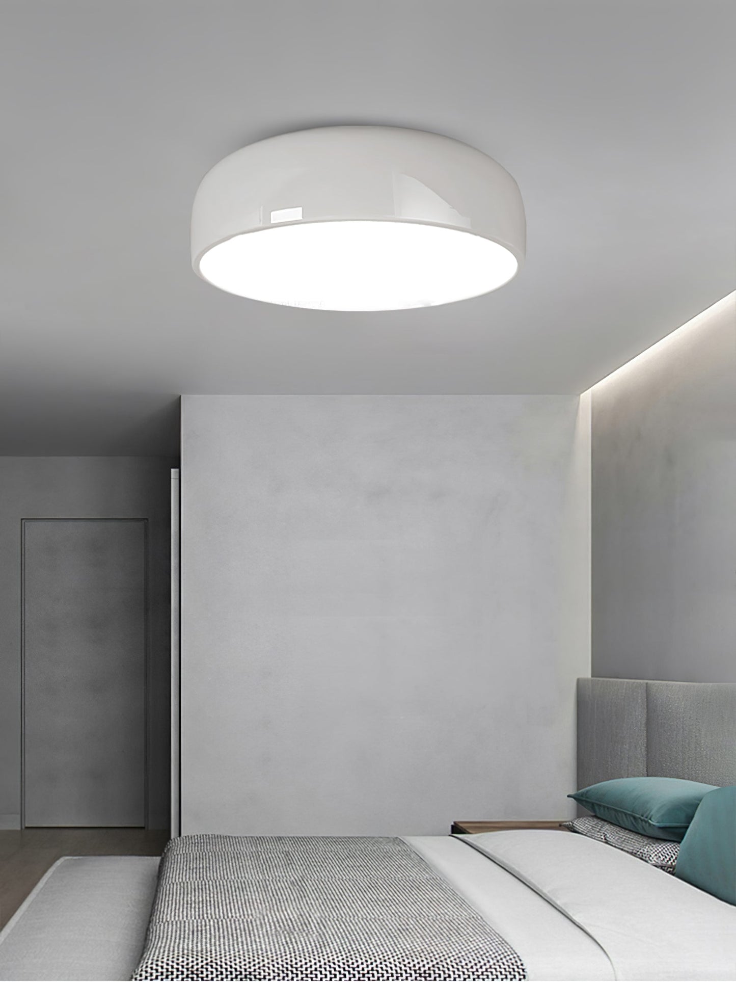Smithfield Ceiling Light | Aluminum & Opalescent Diffuser | Black or White