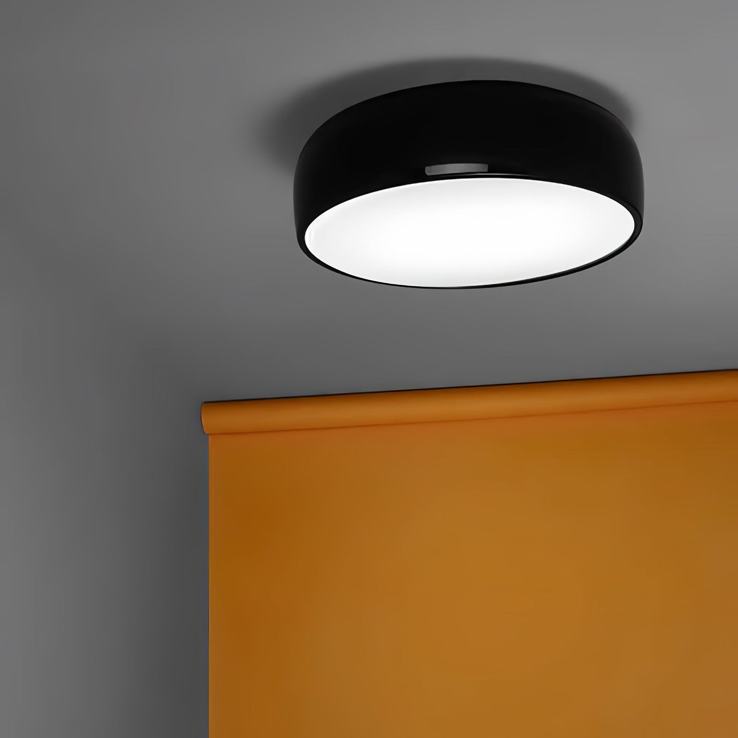 Smithfield Ceiling Light | Aluminum & Opalescent Diffuser | Black or White