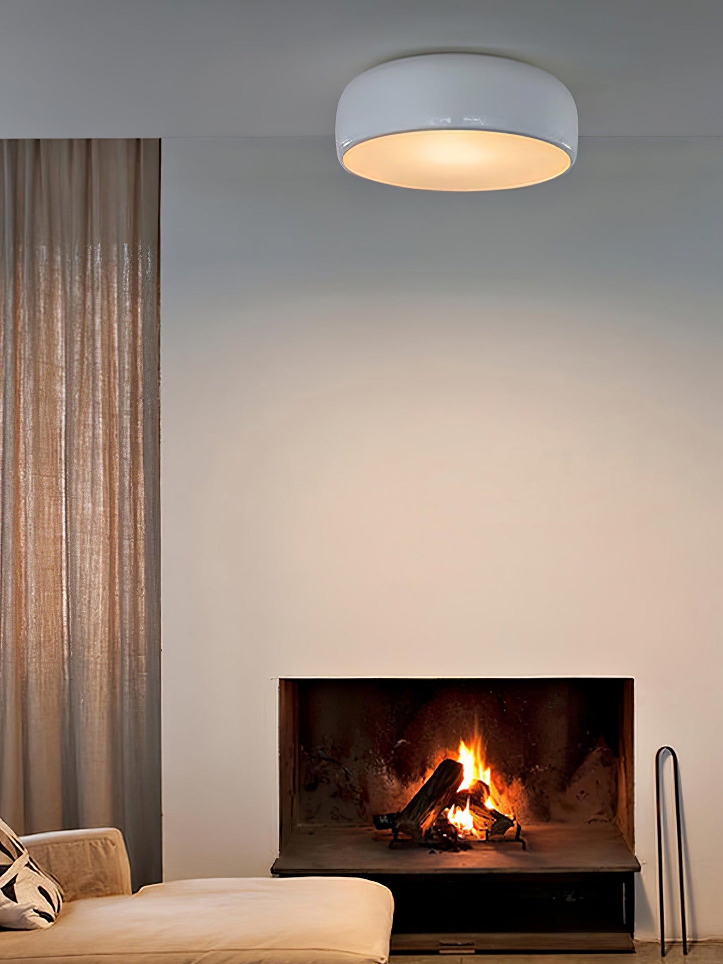 Smithfield Ceiling Light | Aluminum & Opalescent Diffuser | Black or White