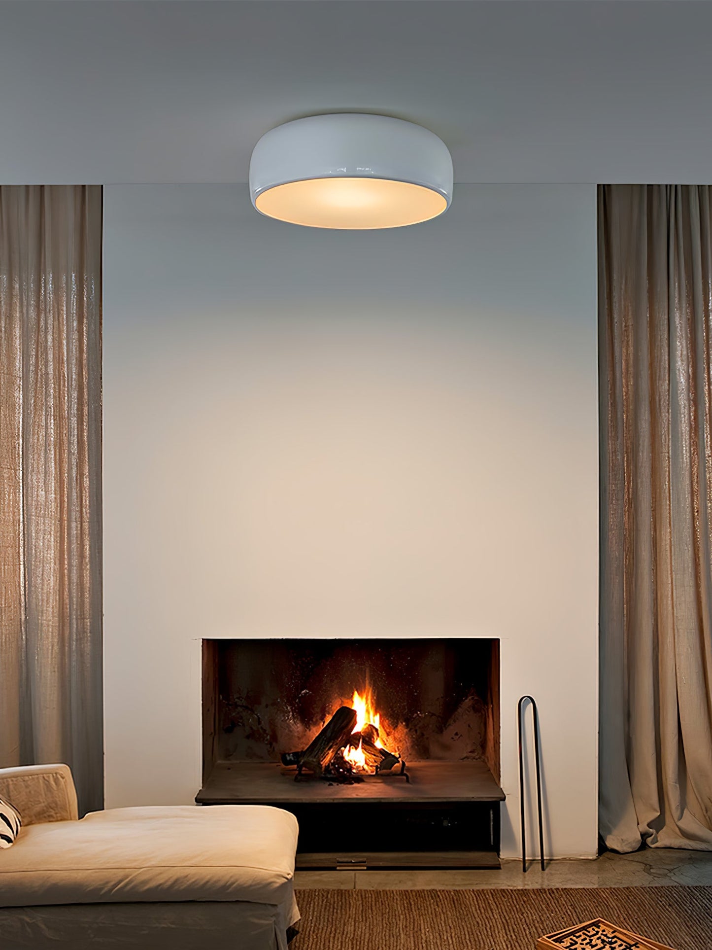 Smithfield Ceiling Light | Aluminum & Opalescent Diffuser | Black or White