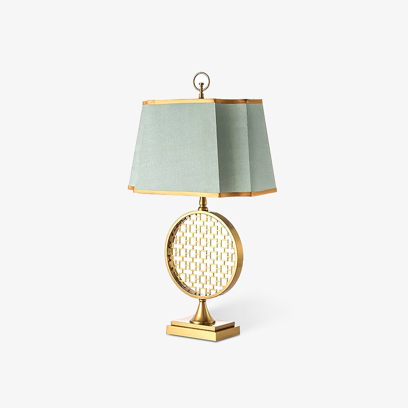 Soho Table Lamp | Brass & Linen | Blue and Gold