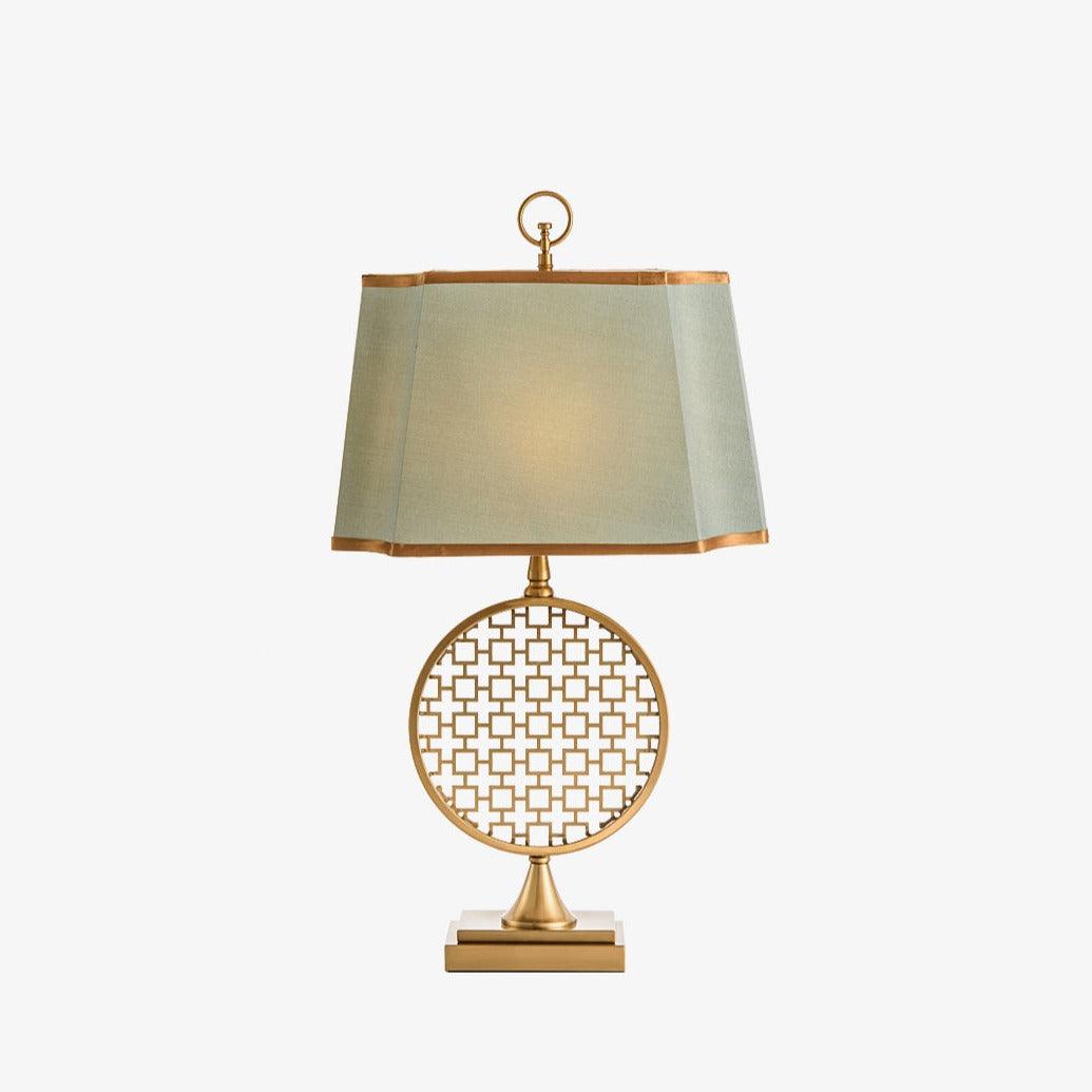 Soho Table Lamp | Brass & Linen | Blue and Gold