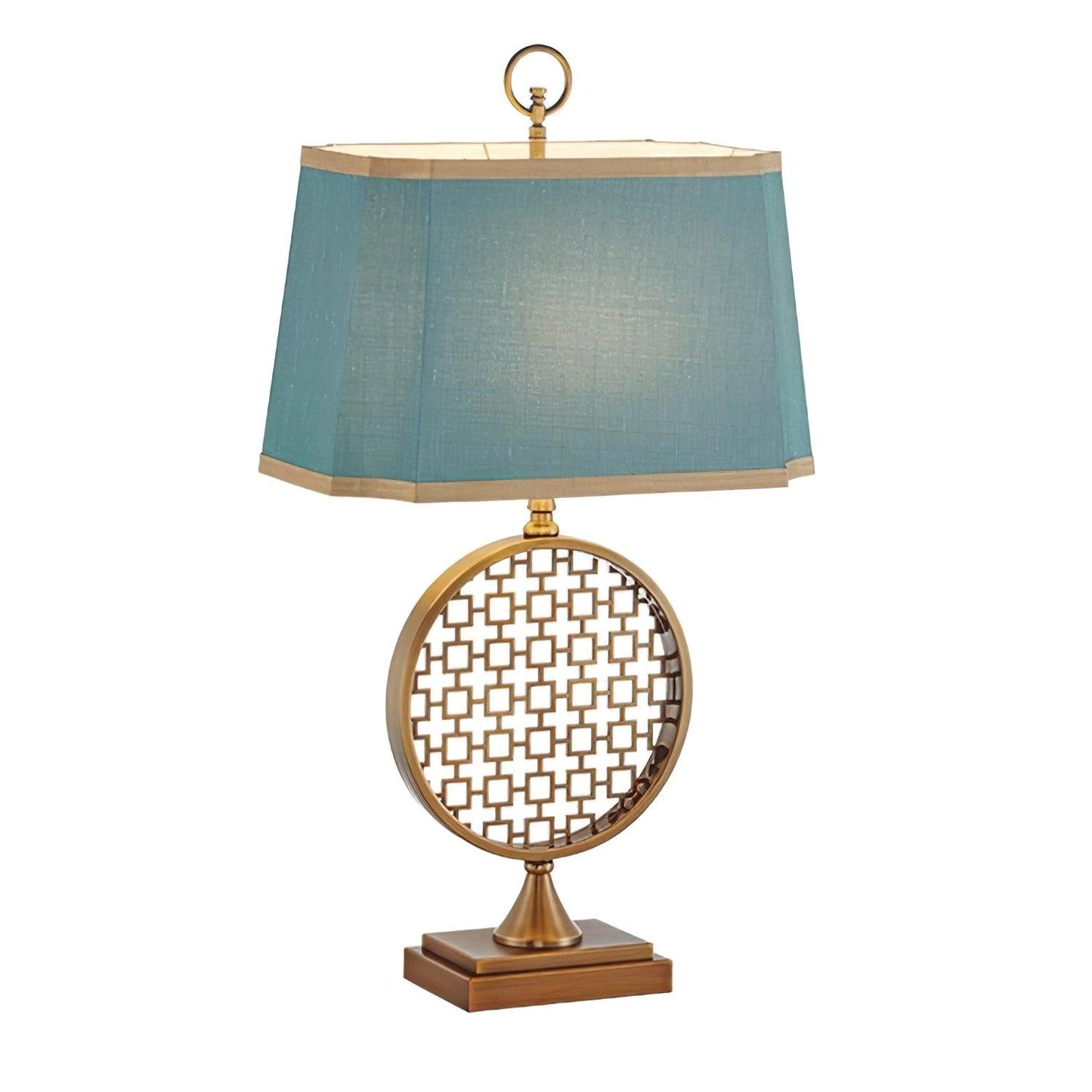 Soho Table Lamp | Brass & Linen | Blue and Gold