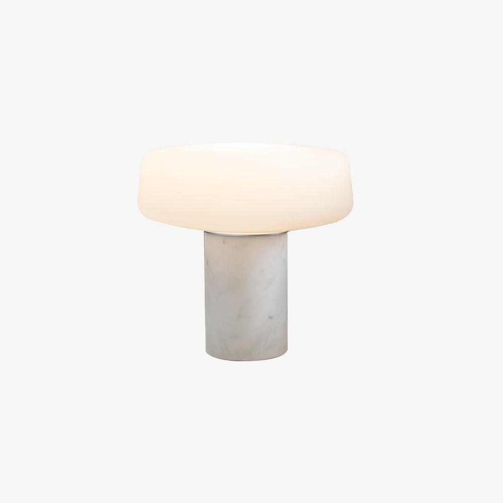 Table Lamp | Hand-Blown Glass Shade | White or Green Marble Base