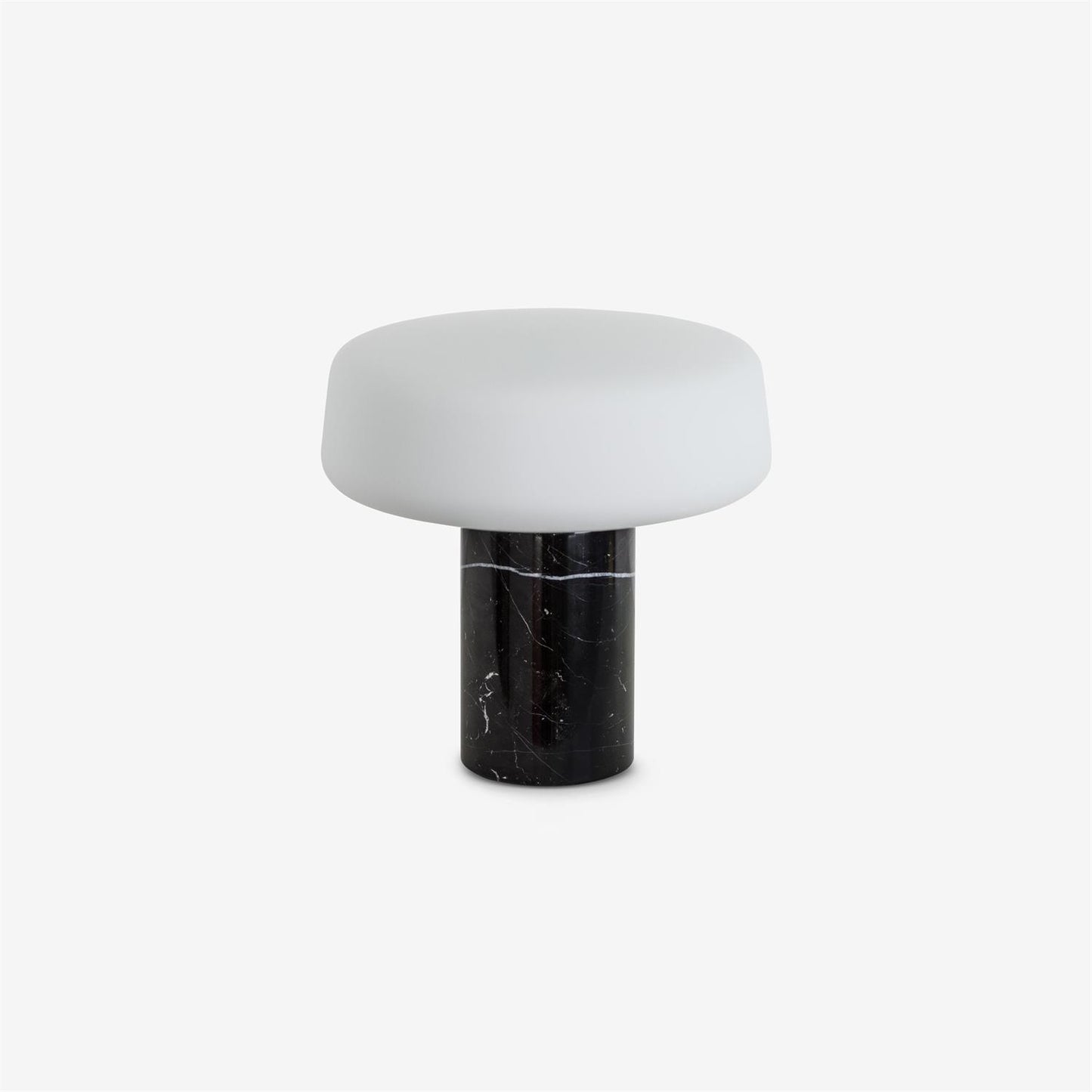 Table Lamp | Hand-Blown Glass Shade | White or Green Marble Base