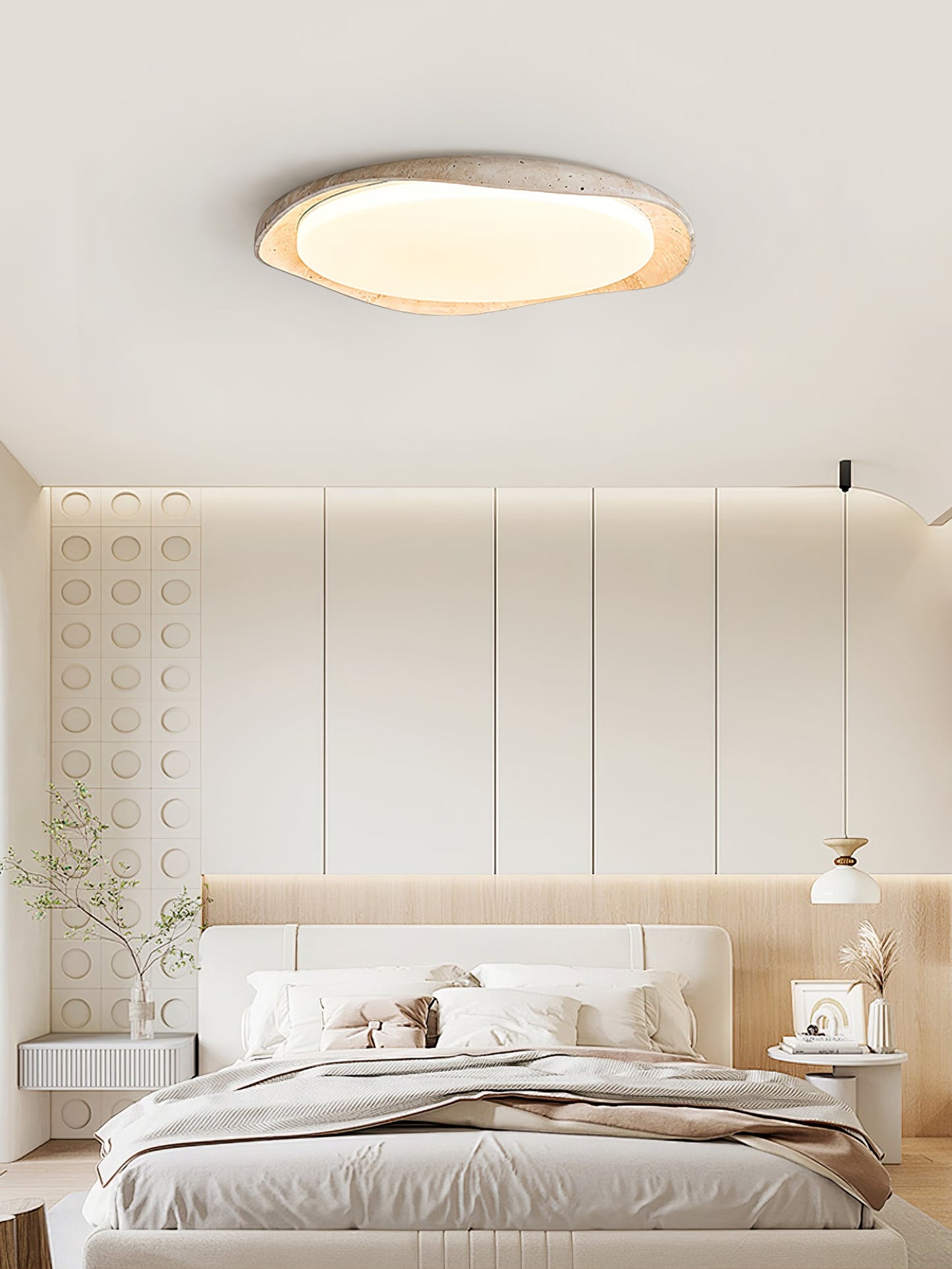 Solis Ceiling Light | Premium Yellow Travertine | Multiple Size Options