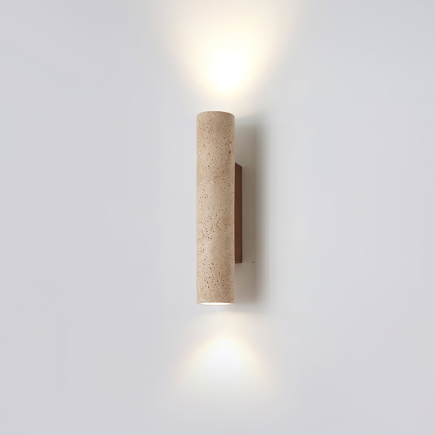 Solis Wall Lamp | Yellow Travertine & Walnut Wood | 32cm Height