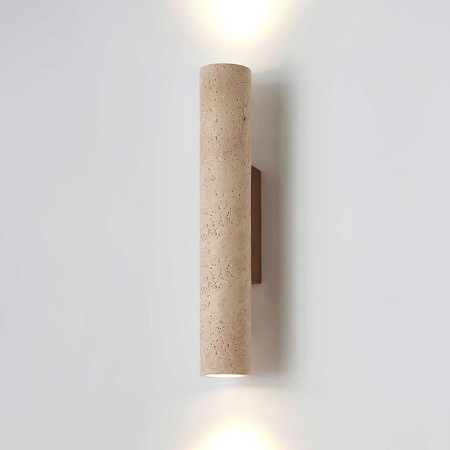 Solis Wall Lamp | Yellow Travertine & Walnut Wood | 32cm Height