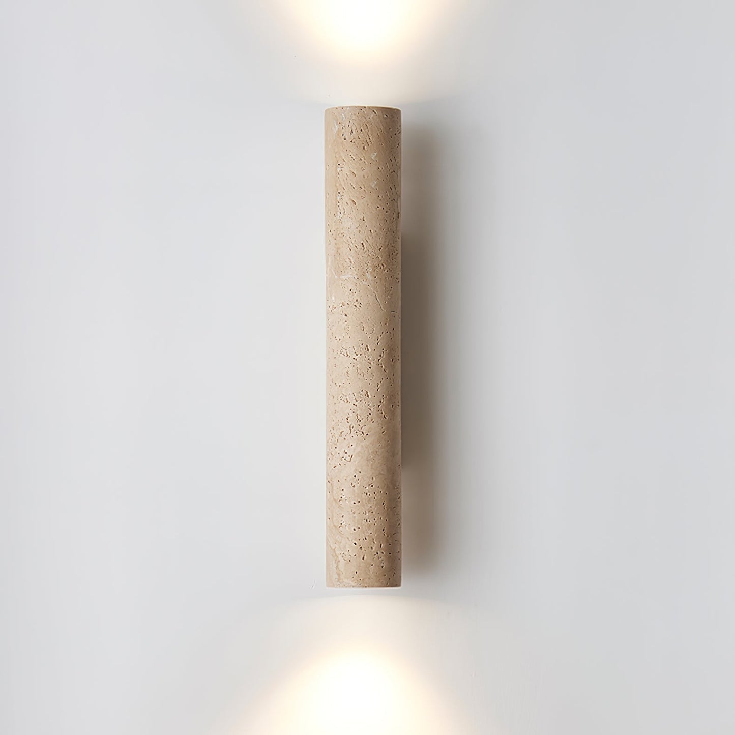 Solis Wall Lamp | Yellow Travertine & Walnut Wood | 32cm Height