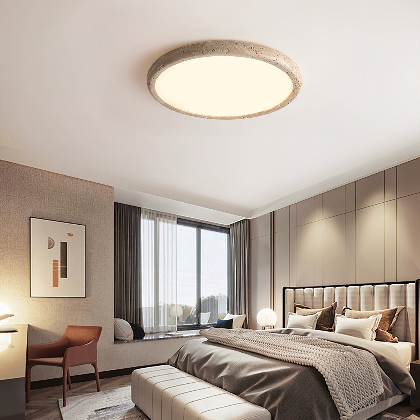 Solis Horizon Ceiling Light | Yellow Travertine | Multiple Sizes Available