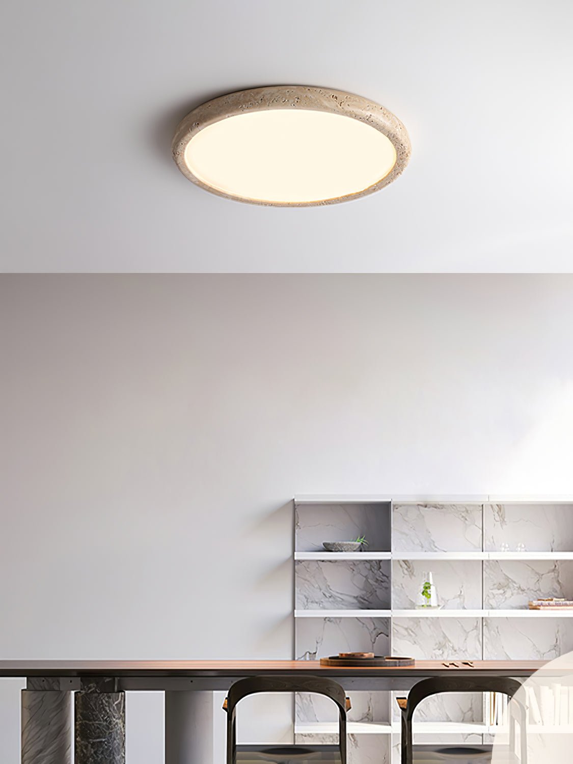 Solis Horizon Ceiling Light | Yellow Travertine | Multiple Sizes Available