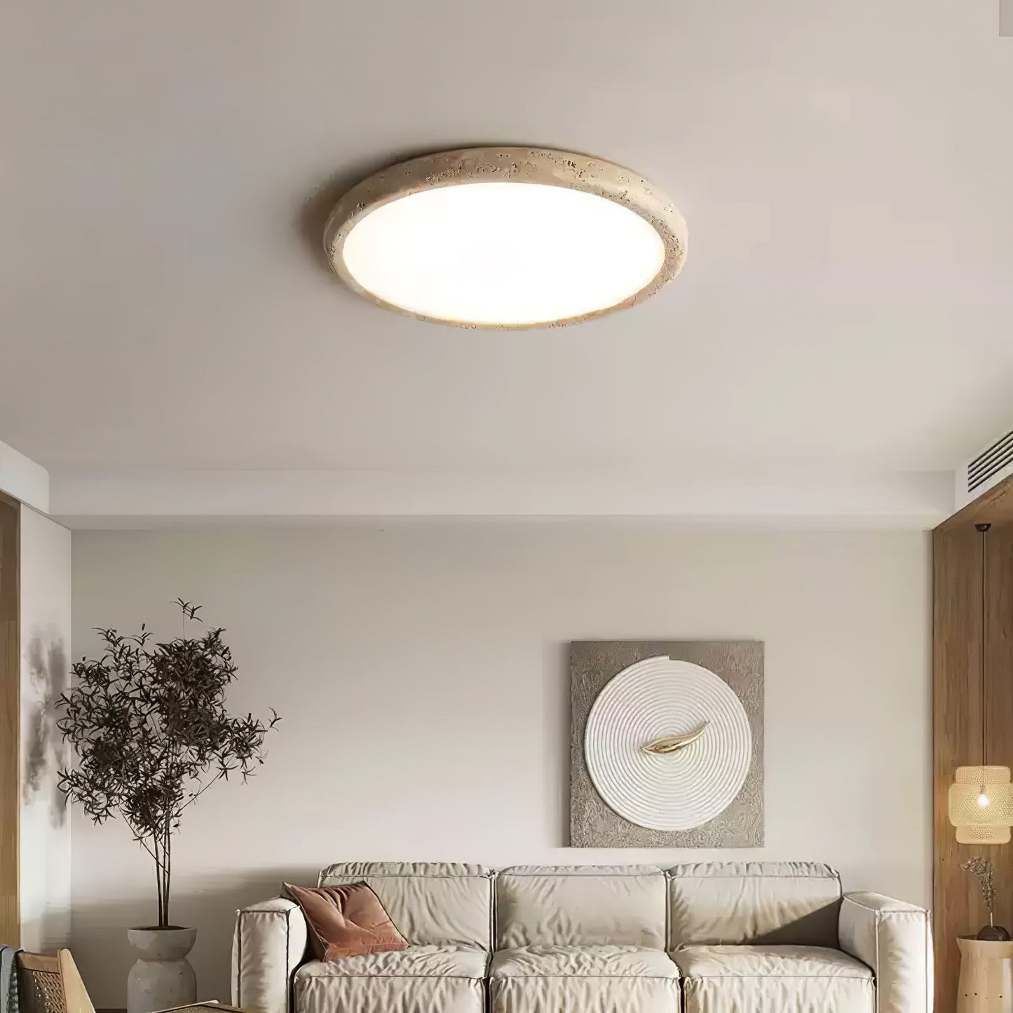 Solis Horizon Ceiling Light | Yellow Travertine | Multiple Sizes Available