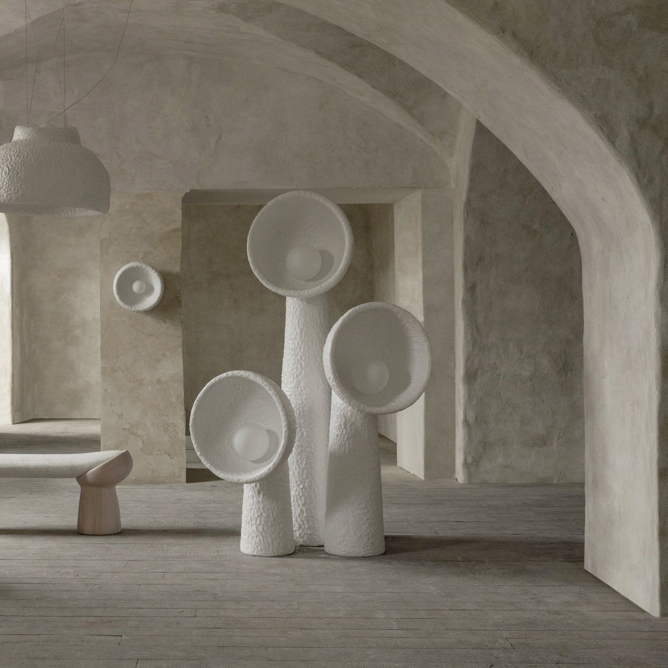 Soniah Floor Lamp | Handcrafted Resin | White