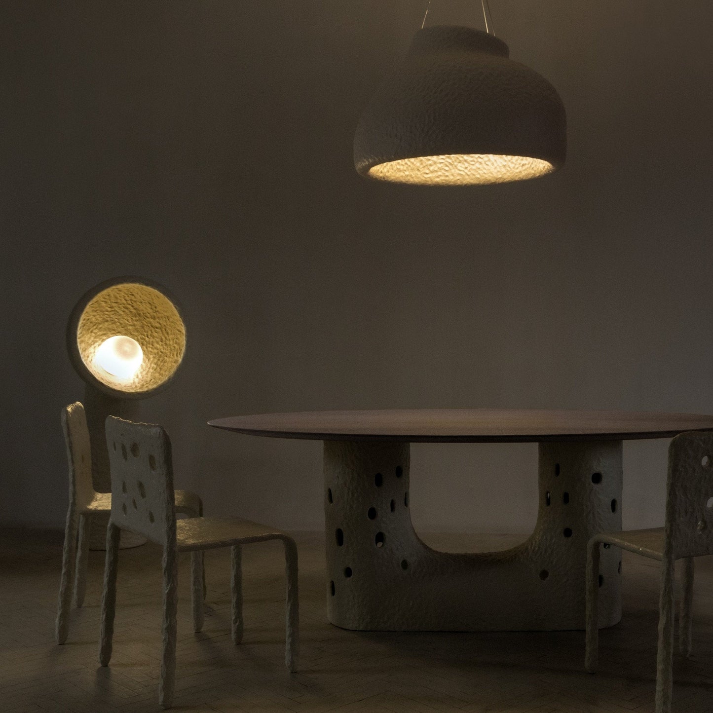 Soniah Floor Lamp | Handcrafted Resin | White