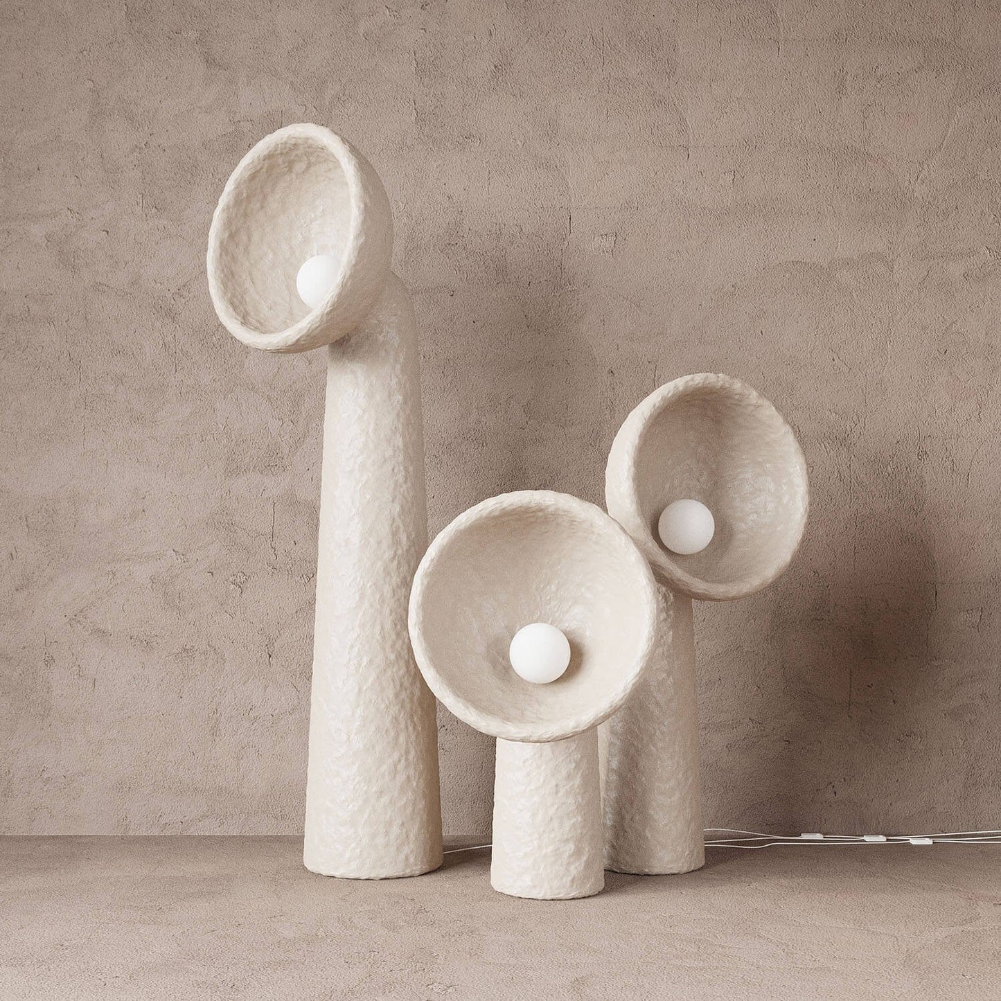 Soniah Floor Lamp | Handcrafted Resin | White