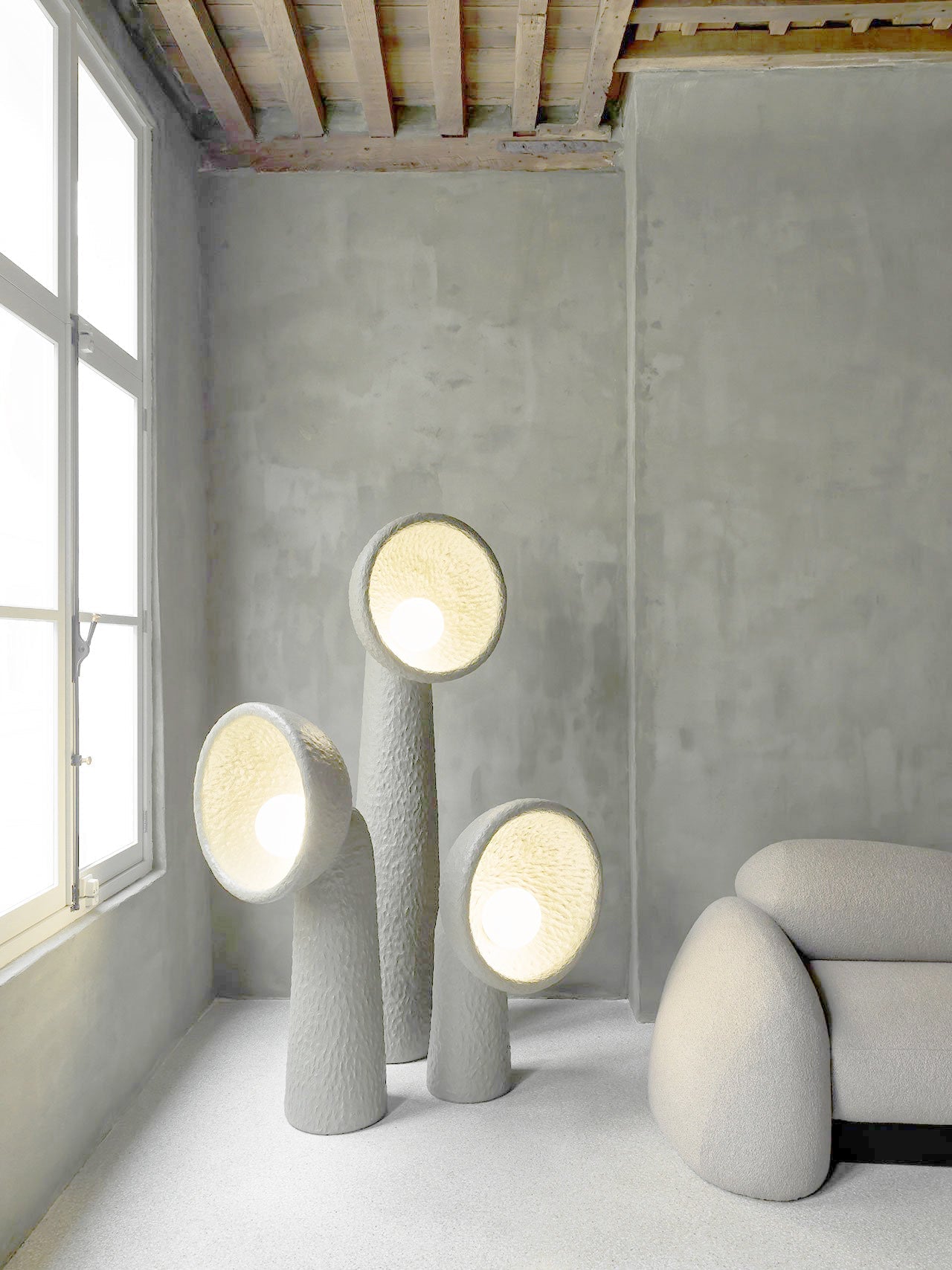 Soniah Floor Lamp | Handcrafted Resin | White