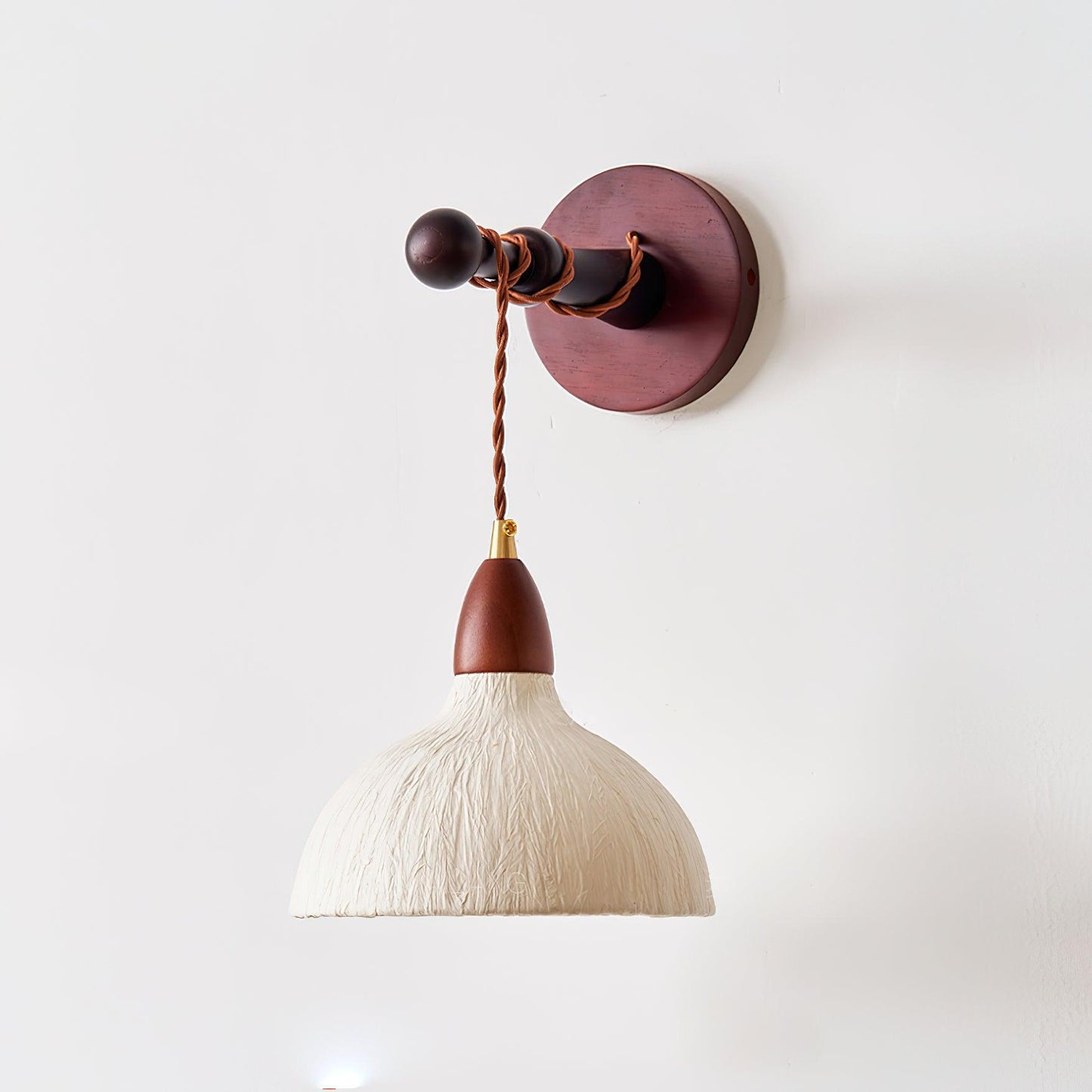 Soren Wall Lamp Set | Rice Paper Shade & Walnut Wood | Adjustable Height