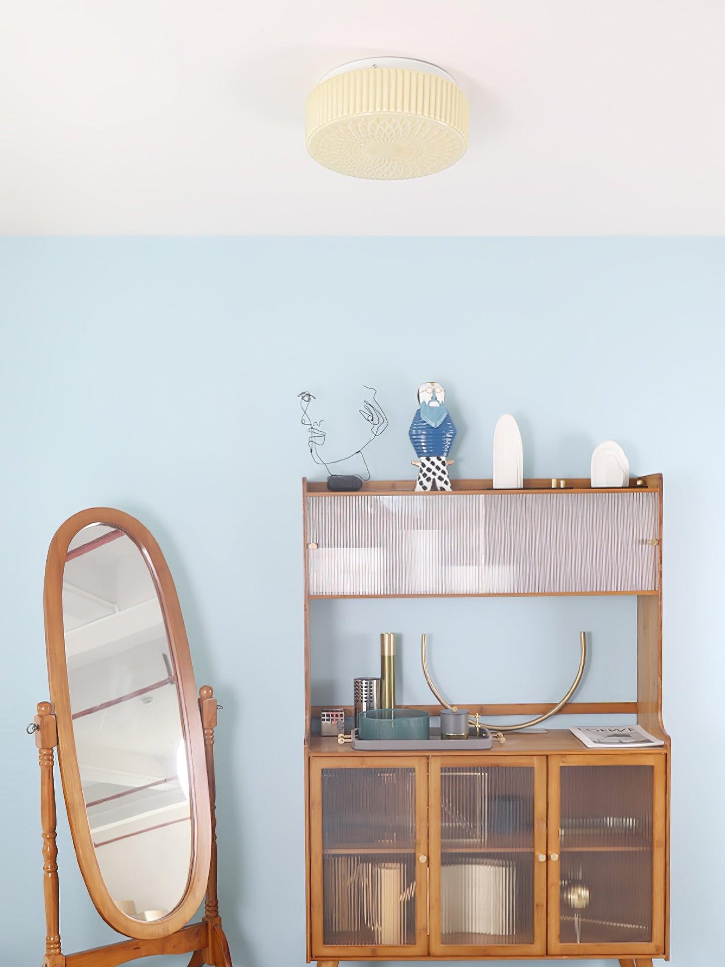 Souffle Ceiling Lamp | Creamy Yellow & White Finish | 35cm Diameter