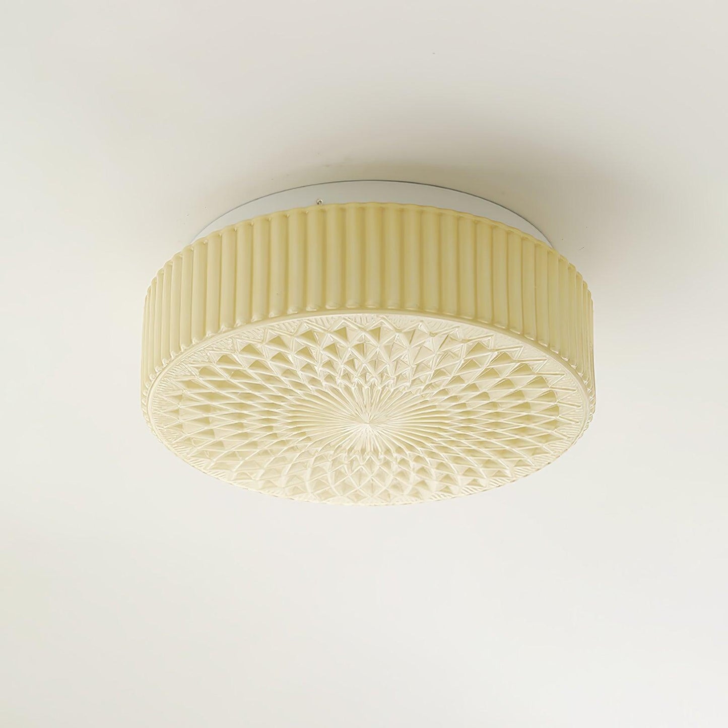 Souffle Ceiling Lamp | Creamy Yellow & White Finish | 35cm Diameter