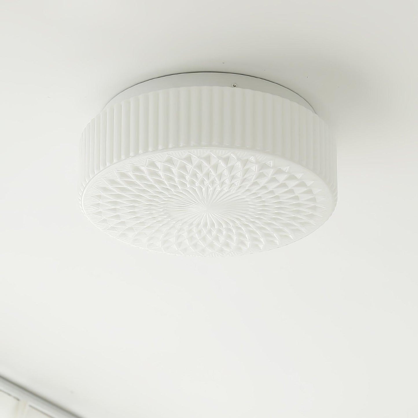 Souffle Ceiling Lamp | Creamy Yellow & White Finish | 35cm Diameter