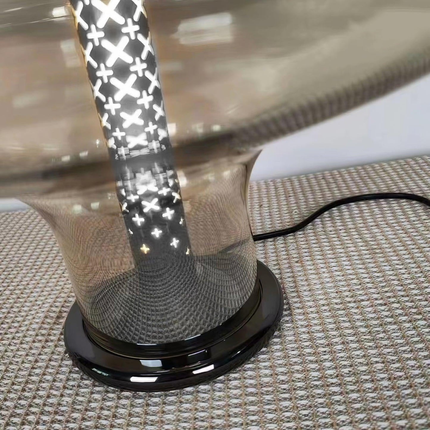 Space Age Table Lamp | Metal & Glass | Smoke Gray