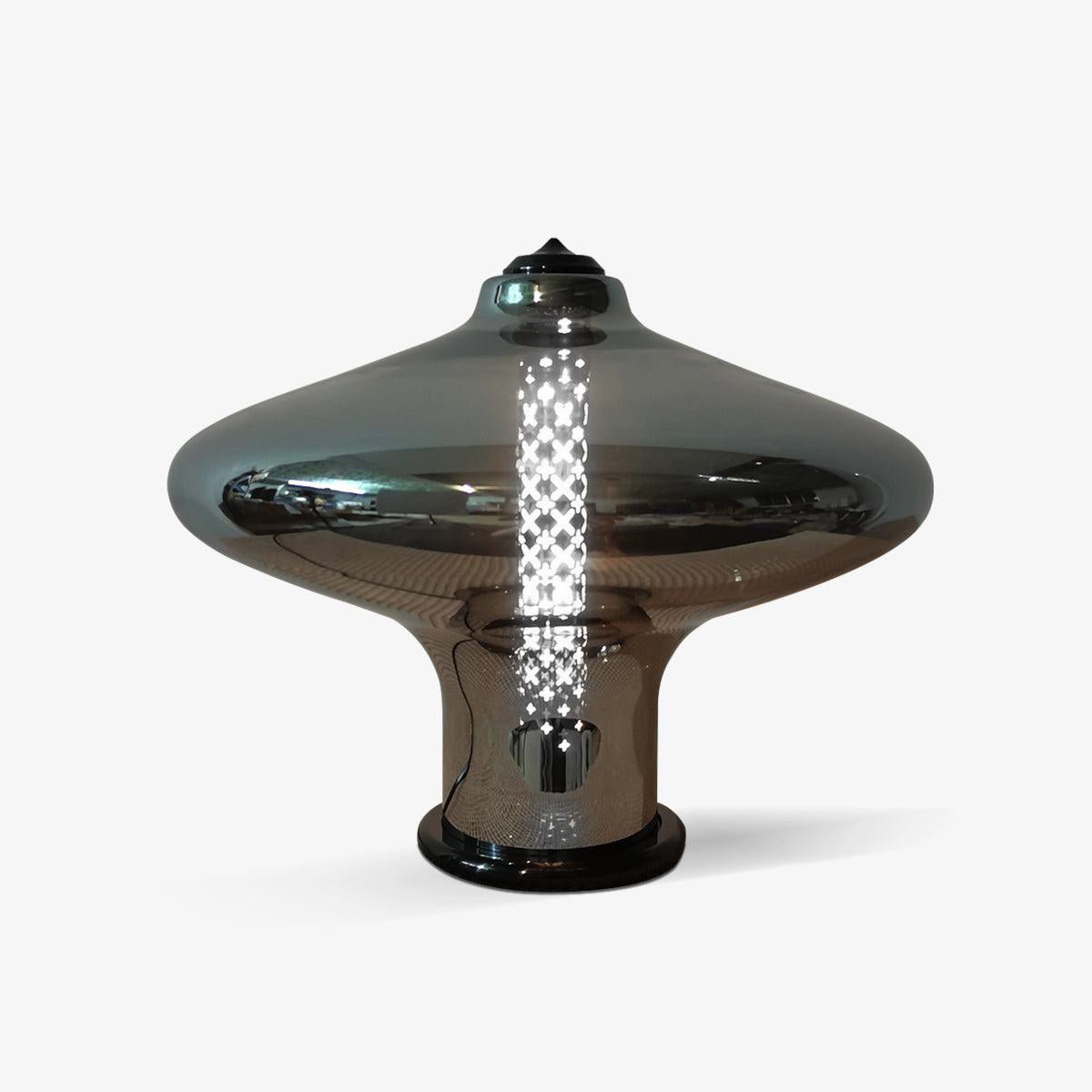 Space Age Table Lamp | Metal & Glass | Smoke Gray