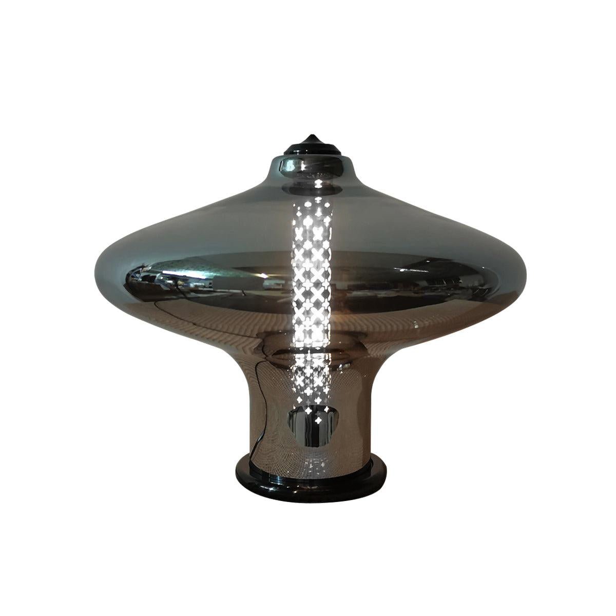 Space Age Table Lamp | Metal & Glass | Smoke Gray
