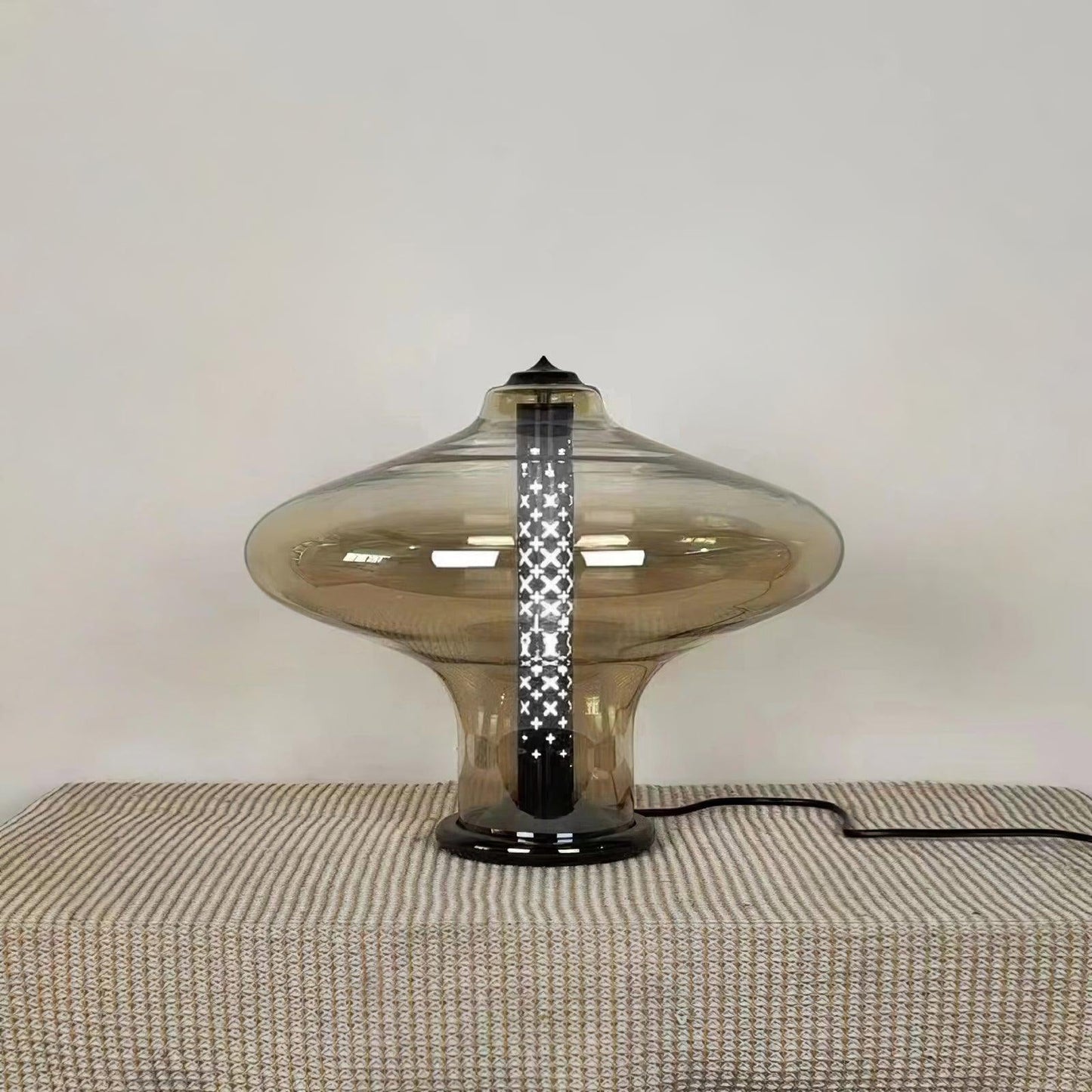 Space Age Table Lamp | Metal & Glass | Smoke Gray