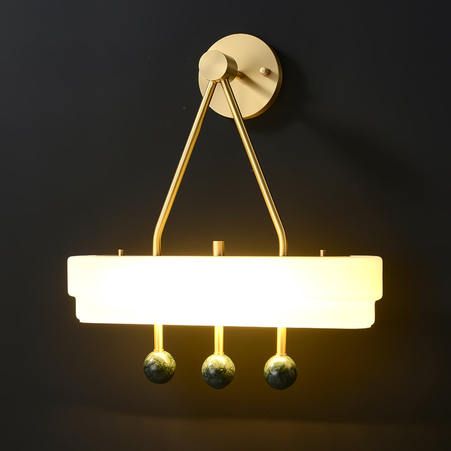 Spate Wall Light Set | Opal Acid-Etched Glass & Marble | 2-Pack