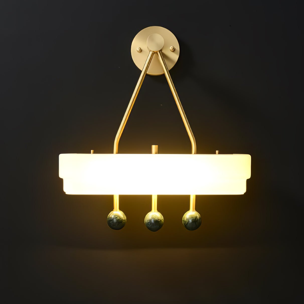 Spate Wall Light Set | Opal Acid-Etched Glass & Marble | 2-Pack