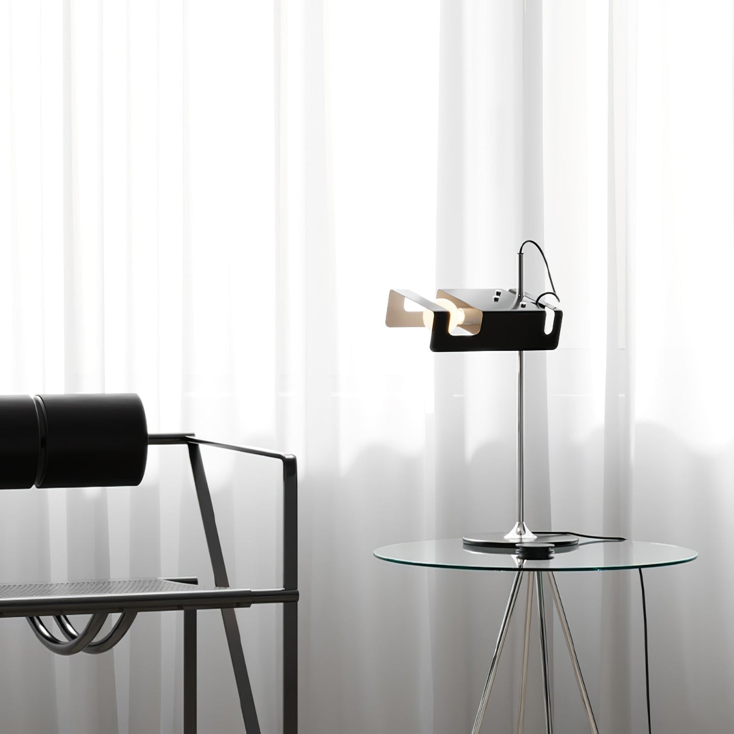 Spider Table Lamp | Metal Enameled Finish | White or Black