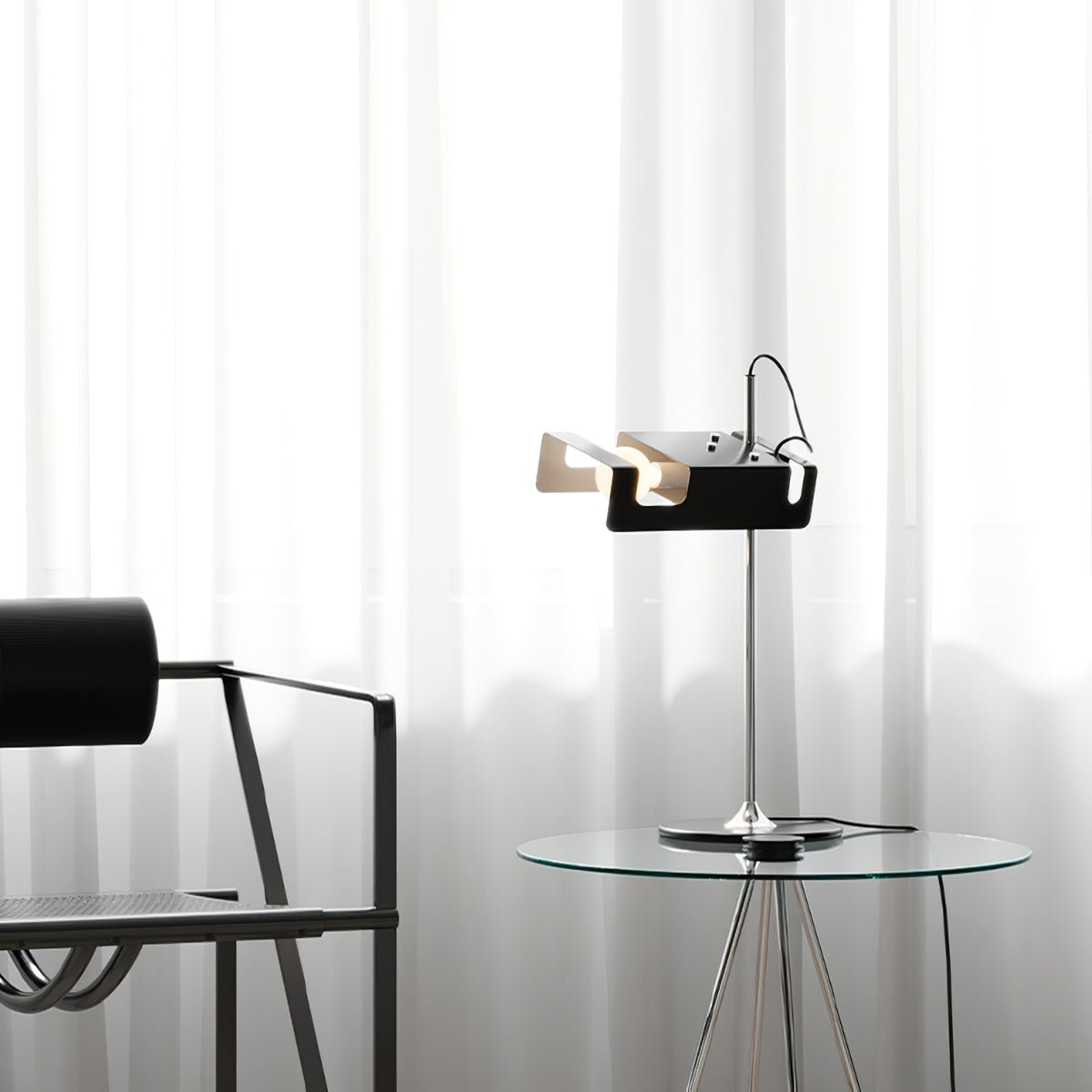 Spider Table Lamp | Metal Enameled Finish | White or Black