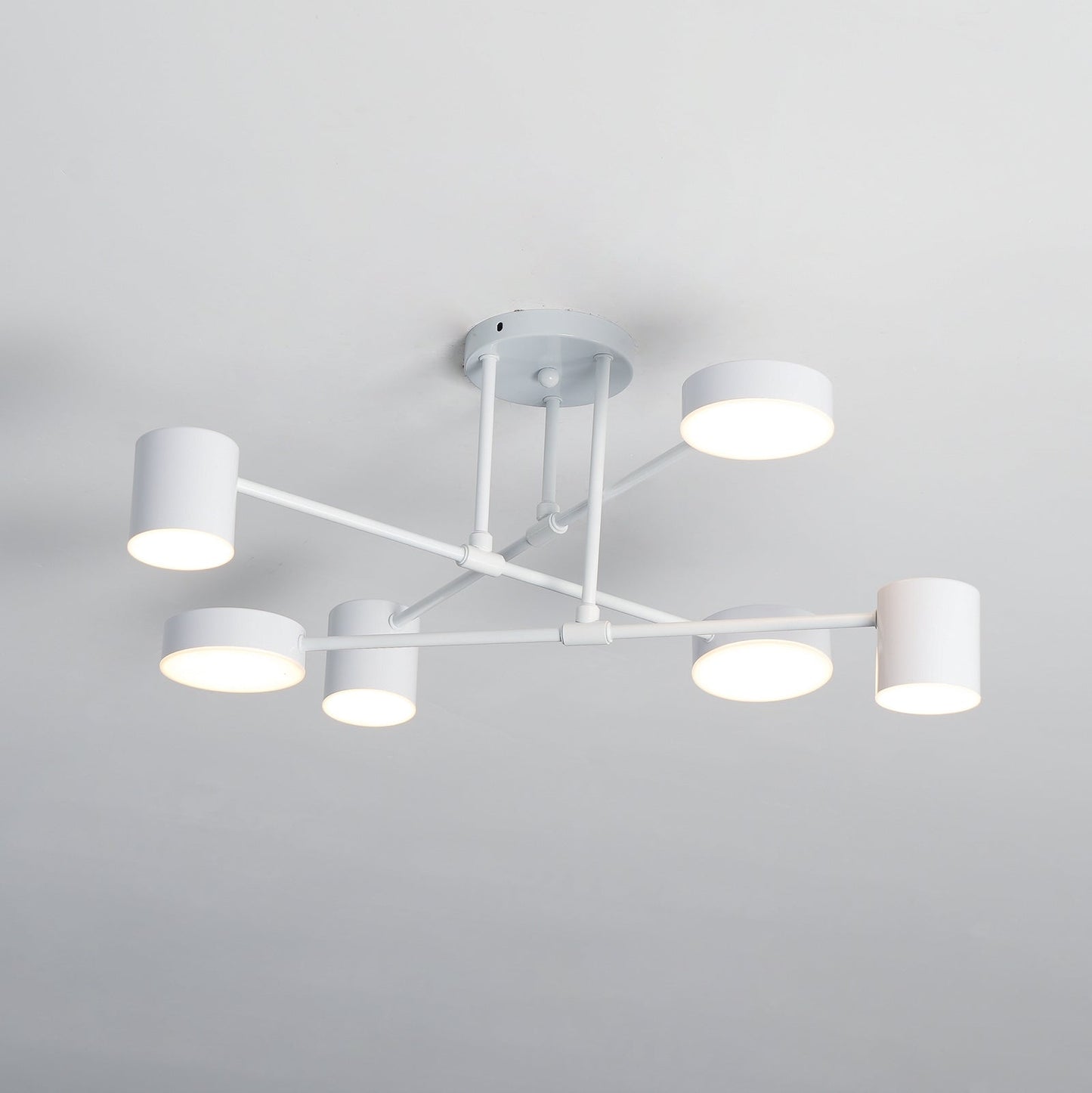 Gold Sputnik Ceiling Light | Multi-Arm Metal Frame with Integrated LED | 6 Shades