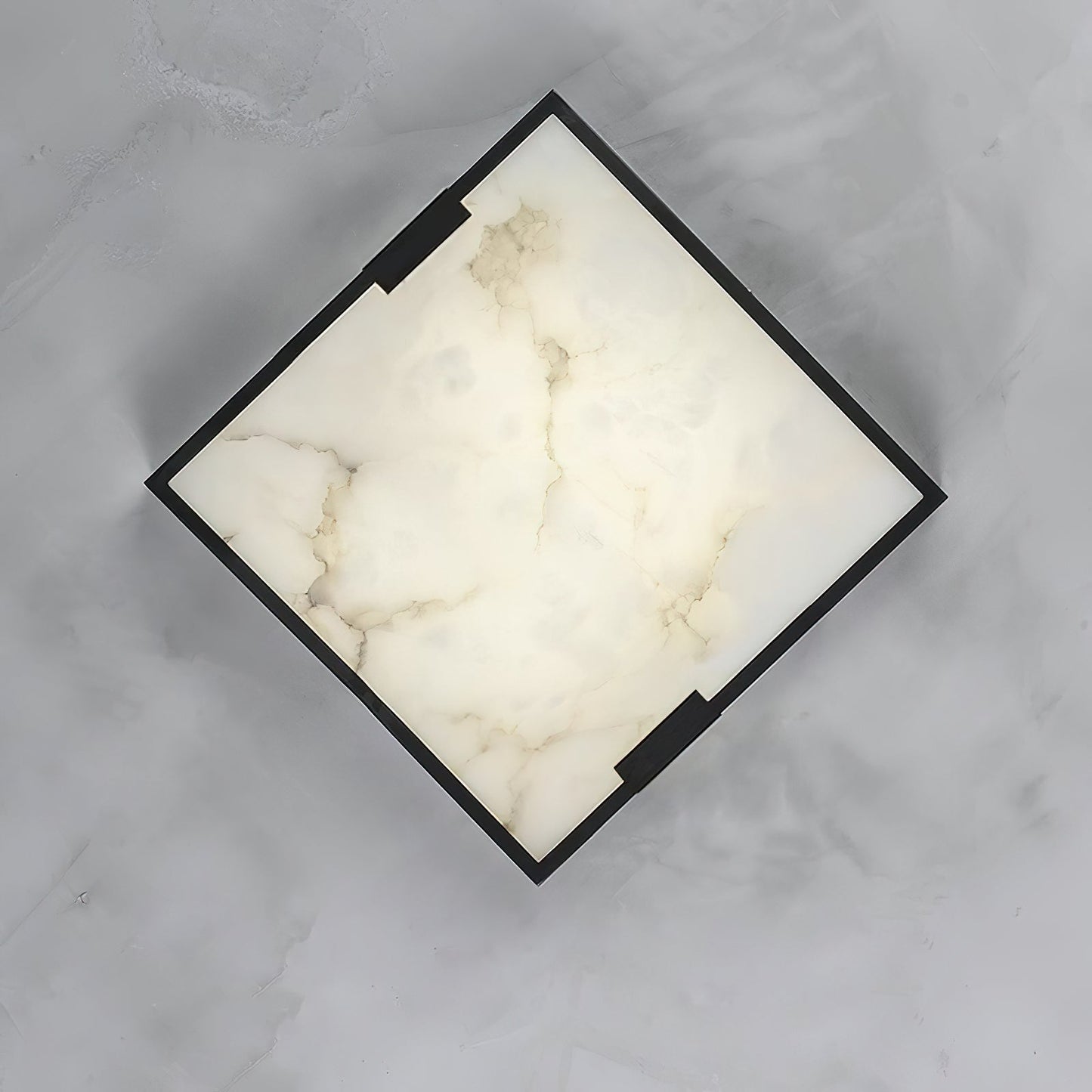 Alabaster Ceiling Lamp | Organic Design | Golden Base | 40cm or 50cm Options