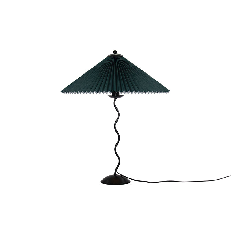 Squiggle Table Lamp | Nordic Style Metal & Fabric | Black with Beige Shade