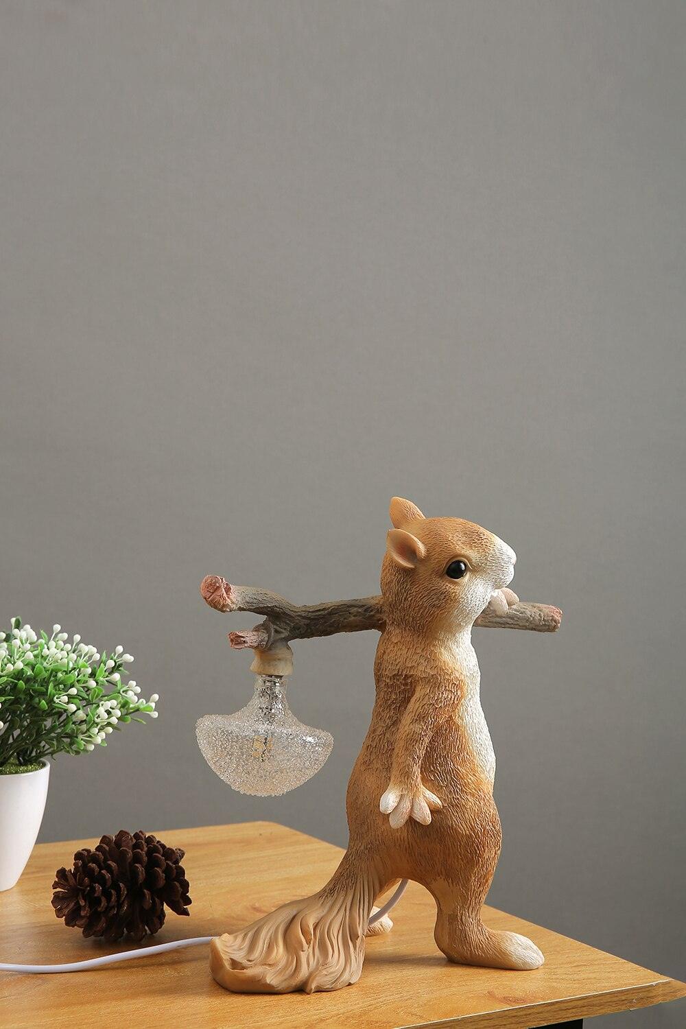 Squirrel Table Lamp | High-Quality Resin | Yellow Finish