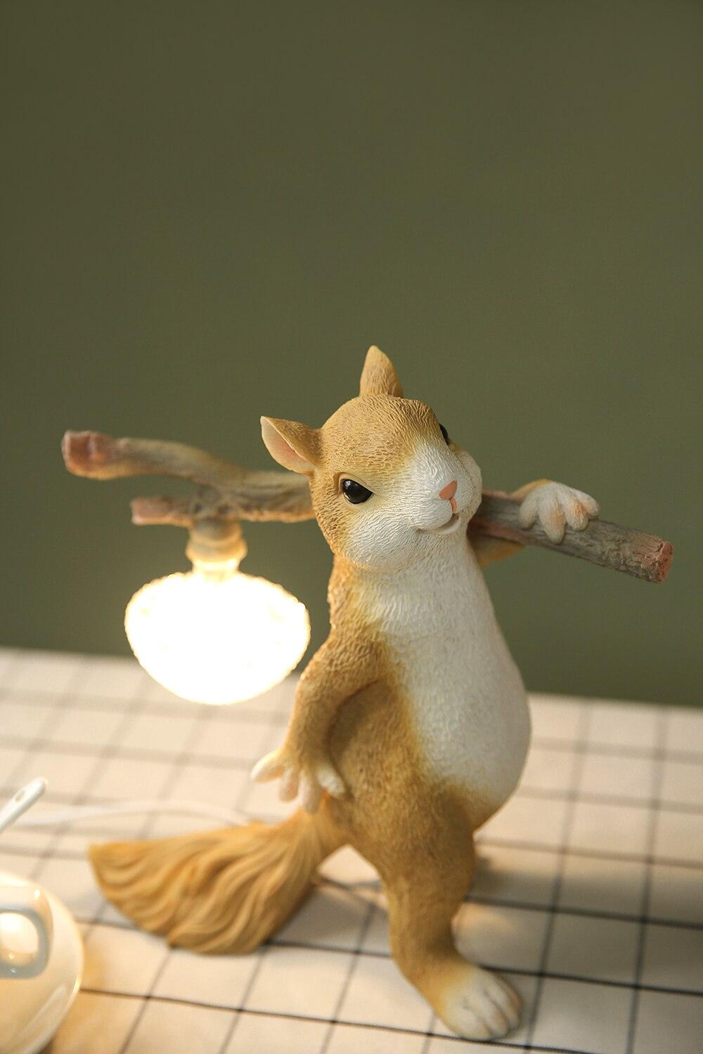 Squirrel Table Lamp | High-Quality Resin | Yellow Finish