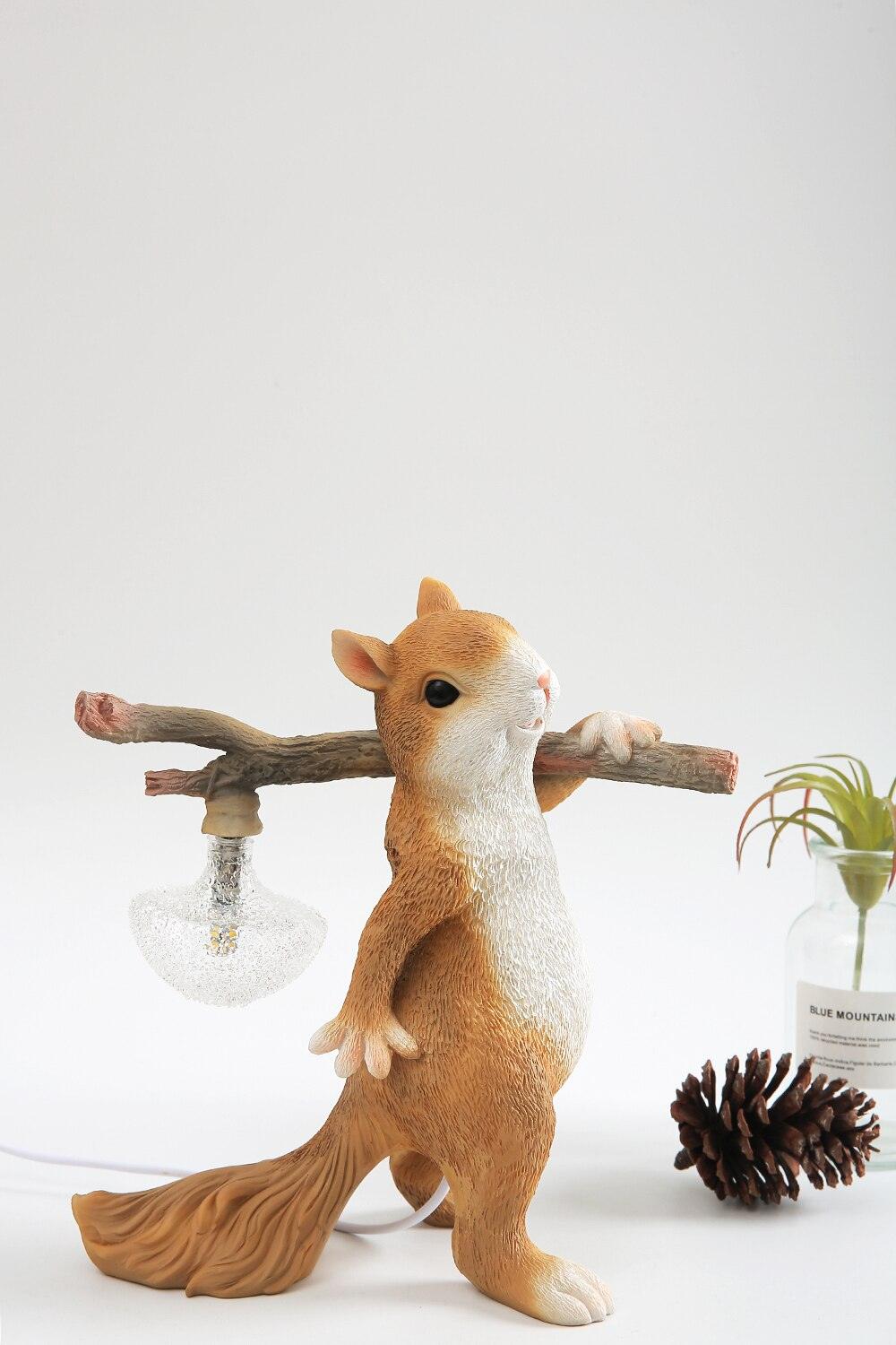 Squirrel Table Lamp | High-Quality Resin | Yellow Finish