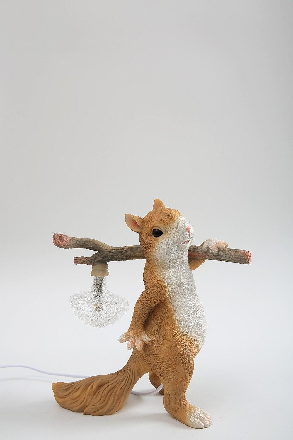 Squirrel Table Lamp | High-Quality Resin | Yellow Finish