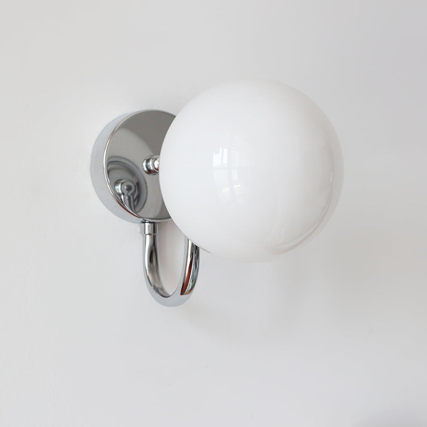Glass Wall Sconce | Chrome Iron & Glass | Set of 2
