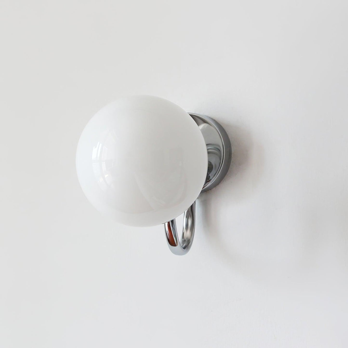 Glass Wall Sconce | Chrome Iron & Glass | Set of 2