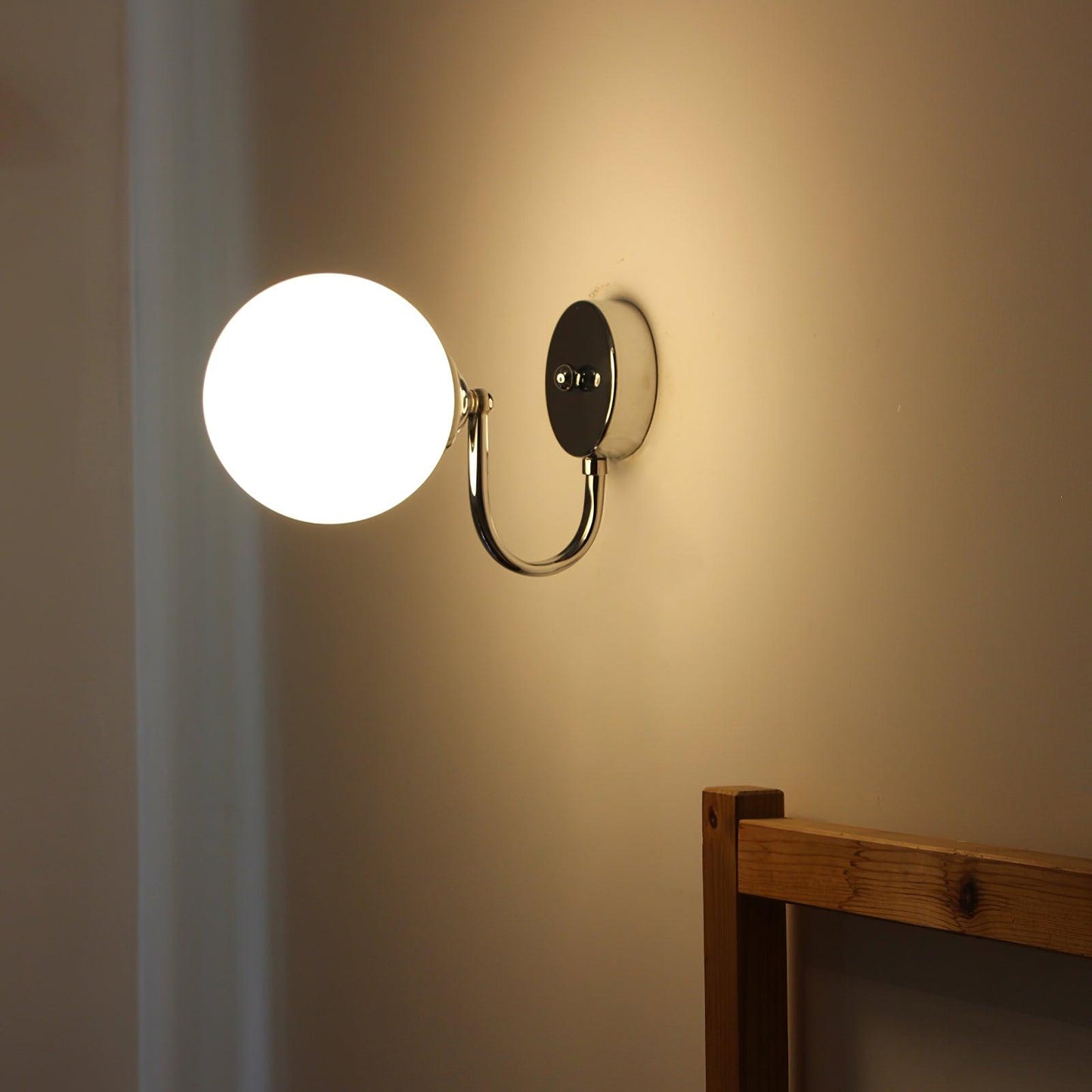 Glass Wall Sconce | Chrome Iron & Glass | Set of 2